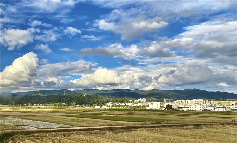 斑斓、七彩桥、草原、余辉(图1)
